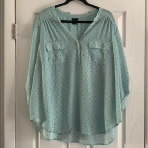Torrid 3/4 Sleeve Mint Blouse